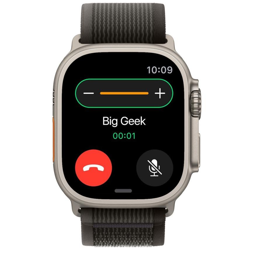 Часы Apple Watch Ultra, 49 мм, титан светлого цвета, ремешок Trail цвета «чёрный/серый»
